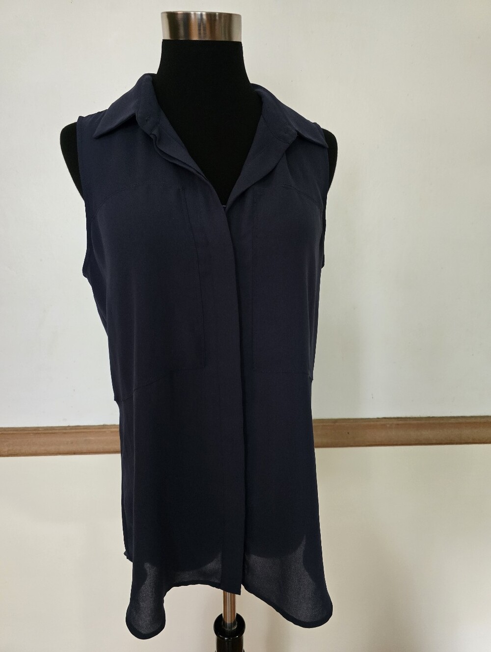 Theory Semi-Sheer "Yarine" Blouse Medium - Picture 8 of 10